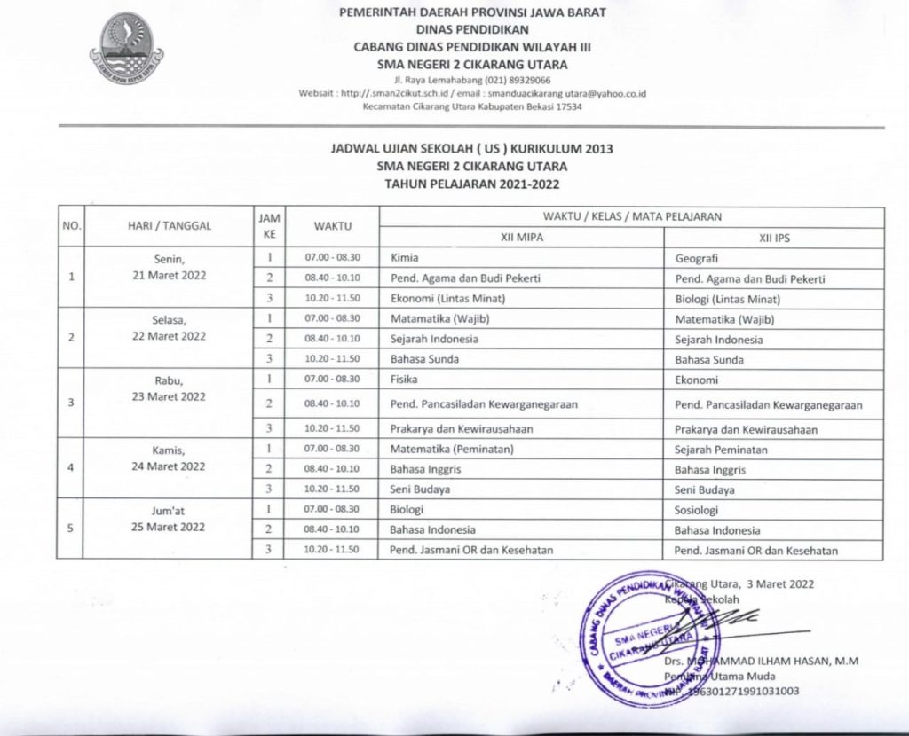 UJIAN SEKOLAH TAK SEKADAR MENGUKUR KOMPETENSI